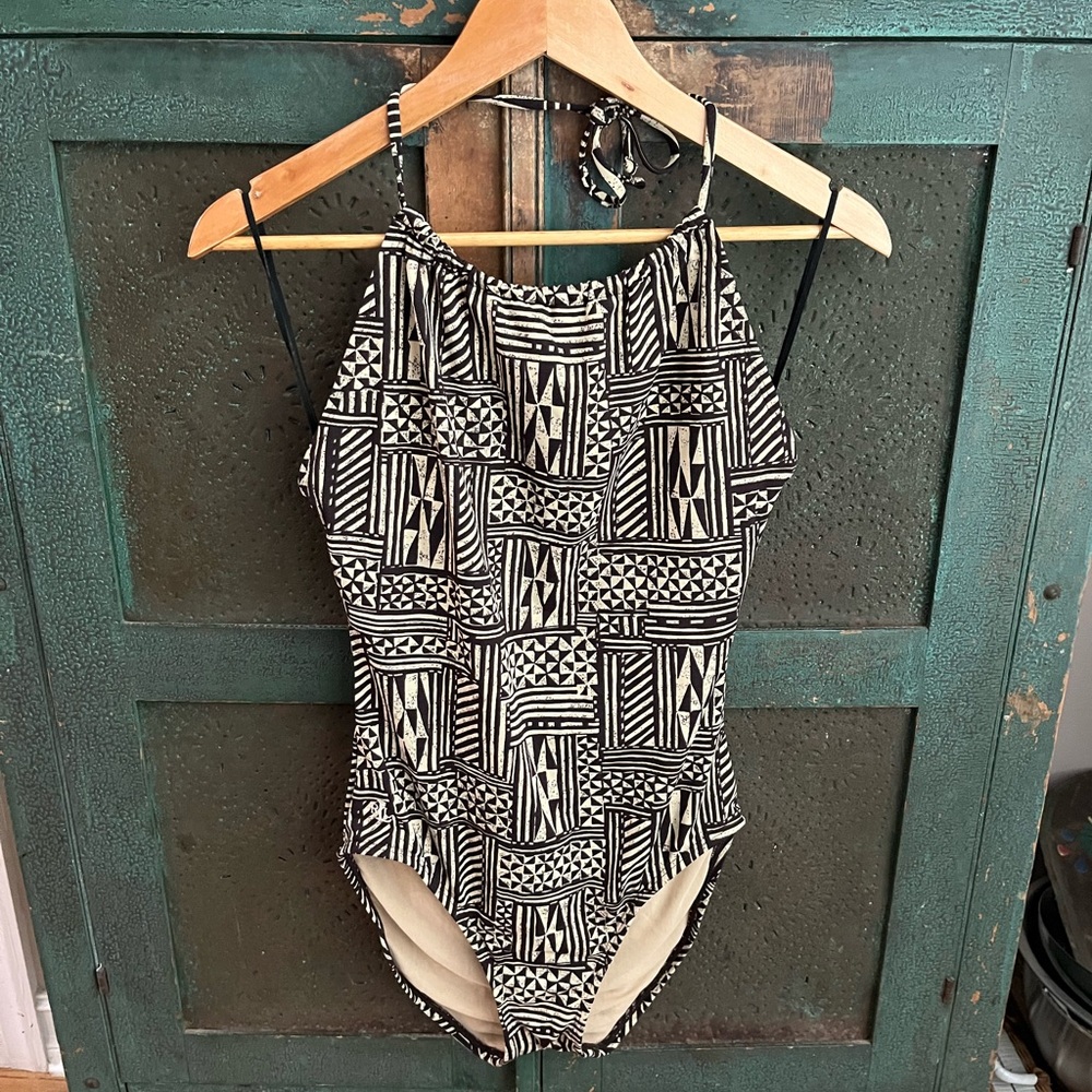 Vintage Ralph Lauren Mud Cloth Print Swimsuit